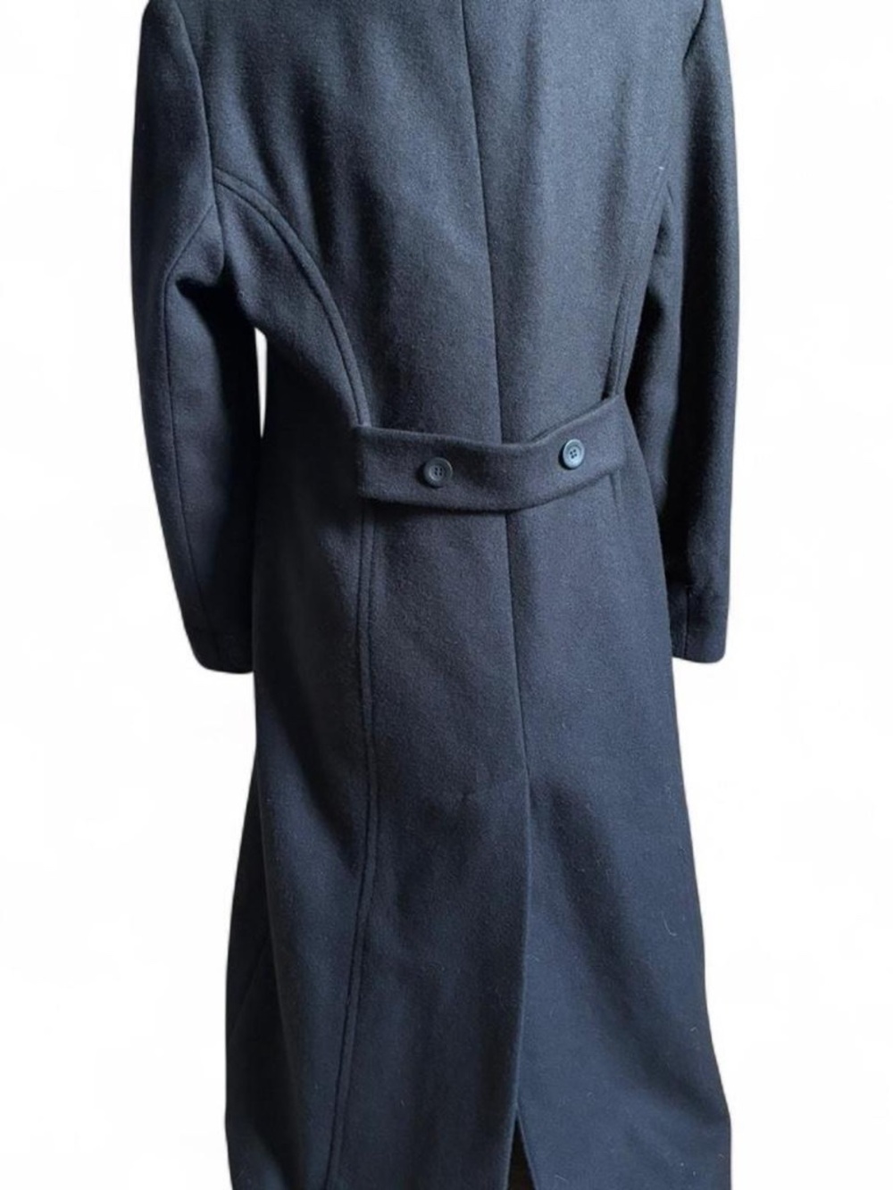 Black wool coat with button front and pockets - Picture 3 of 5